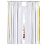 ADAH Velvet Curtain Drapery with Color Border Custom Sold Per Pair