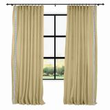 AMARA Polyester Linen Curtain Drapery With Decorative Trim Custom Sold Per Pair