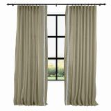 AMARA Polyester Linen Curtain Drapery With Decorative Trim Custom Sold Per Pair
