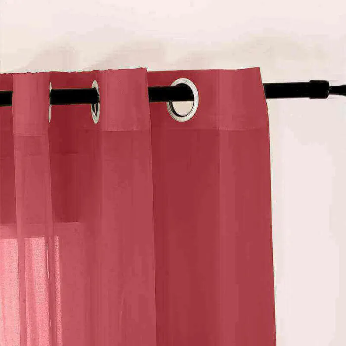 CUSTOM Scandina Burgundy Indoor Outdoor Sheer Curtain Voile Drapery