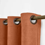 Antique Bronze Grommet Polyester Cotton Drapery With Blackout Lining Thermal Curtain Kantee