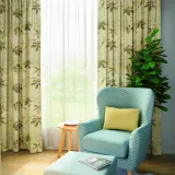 Floral Botanical Print Cotton Darpe Panel Frey