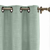 CUSTOM Liz Aqua Polyester Linen Curtain Drapery with Lined