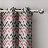 Chevon Zigzag Print Polyester Cotton Curtain ADA