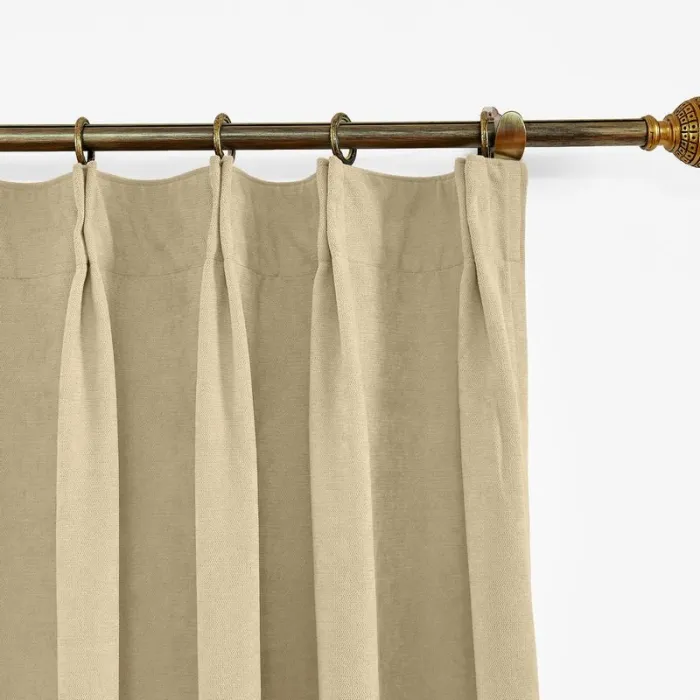 CUSTOM Kante Burlywood Polyester Cotton Drapery With Lining Curtains