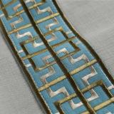 AMARA Polyester Linen Curtain Drapery With Decorative Trim Custom Sold Per Pair
