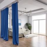 Hanging Rod Room Divider Flame Retardant Fireproof Curtain Kit for Any Space