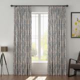 Paisley Polyester Linen Curtain Drapery with Privacy Blackout Thermal Lining AMBER