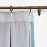 CUSTOM Kante Sky Blue Polyester Cotton Drapery With Lining Curtains