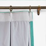 CUSTOM Kante Caribbean Green Polyester Cotton Drapery With Lining Curtains