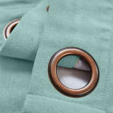 Antique Bronze Grommet Polyester Cotton Drapery With Blackout Lining Thermal Curtain Kantee