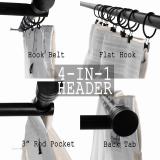 LIZ 4-in-1 Header Type Polyester Linen Curtain Drapery Custom