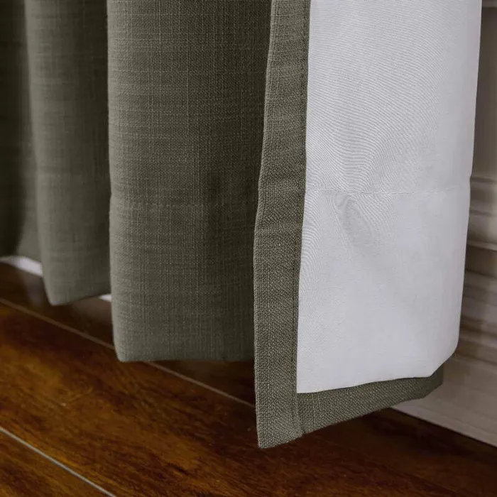 CUSTOM Liz Ebony Polyester Linen Curtain Drapery with Lined