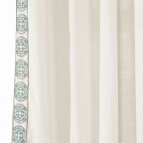 AMARA Polyester Linen Curtain Drapery With Decorative Trim Custom Sold Per Pair