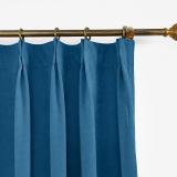 CUSTOM Kante Blue Polyester Cotton Drapery With Lining Curtains