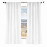 CUSTOM Liz Snow White Polyester Linen Curtain Drapery with Lined