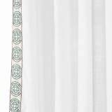 AMARA Polyester Linen Curtain Drapery With Decorative Trim Custom Sold Per Pair