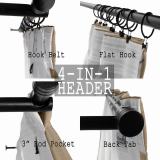 LIZ 4-in-1 Header Type Polyester Linen Curtain Drapery Custom