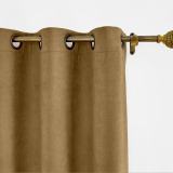 CUSTOM Kante Brown Polyester Cotton Drapery With Lining Curtains