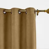 CUSTOM Kante Brown Polyester Cotton Drapery With Lining Curtains