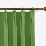 CUSTOM Kante Green Polyester Cotton Drapery With Lining Curtains