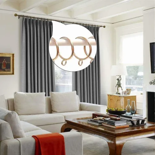 Set of 24 Metal Curtain Rings with Eyelets