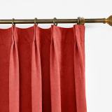 CUSTOM Kante Carnelian Polyester Cotton Drapery With Lining Curtains