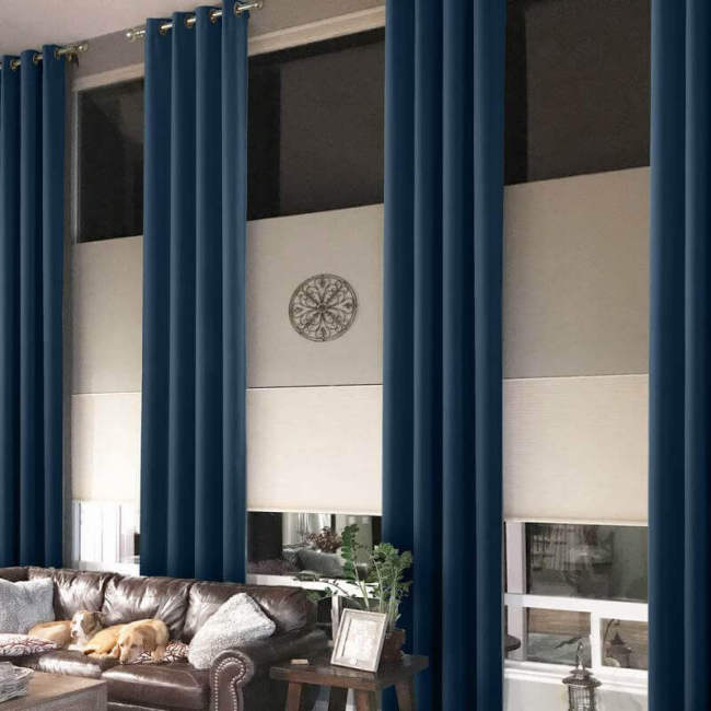 Extra Long Loft Drapes Thermal Insulated Blackout Antique Bronze Grommet Curtain Heavy Weight GRAPE