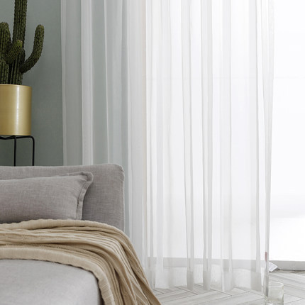 Fireproof Flame Retardant Sheer White Curtain REGAL