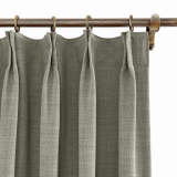 CUSTOM Liz Light Gray Polyester Linen Curtain Drapery with Lined