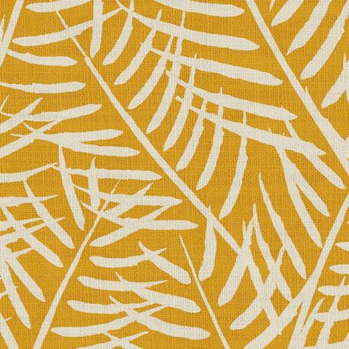 Nature Print Polyester Linen Curtain Drapery with Privacy Blackout Thermal Lining CANDICE