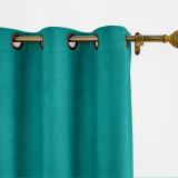CUSTOM Kante Turquoise Polyester Cotton Drapery With Lining Curtains