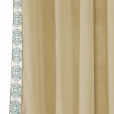 AMARA Polyester Linen Curtain Drapery With Decorative Trim Custom Sold Per Pair