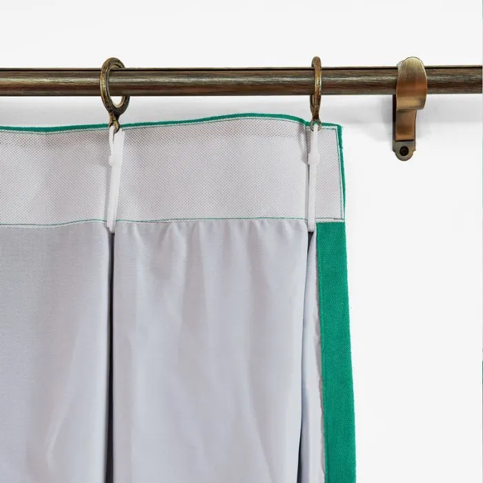 CUSTOM Kante Peacock Polyester Cotton Drapery With Lining Curtains