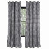 Houndstooth Curtain Black and White Jacquard Drapery Cotton Polyester Panel ELIO