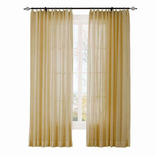 CUSTOM Scandina Khaki Indoor Outdoor Sheer Curtain Voile Drapery