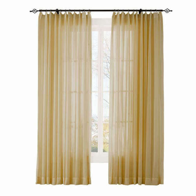CUSTOM Scandina Khaki Indoor Outdoor Sheer Curtain Voile Drapery