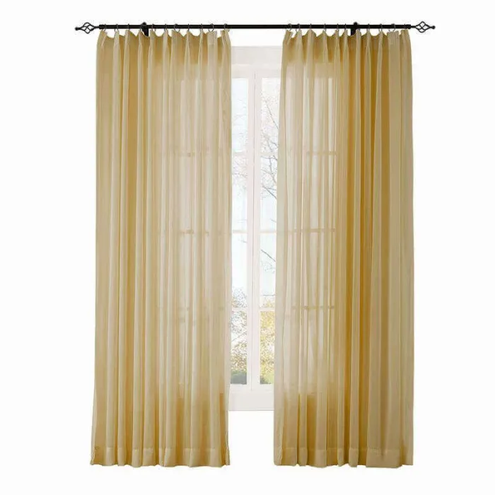 CUSTOM Scandina Khaki Indoor Outdoor Sheer Curtain Voile Drapery