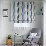 Print Polyester Cotton Roman Shade In Green