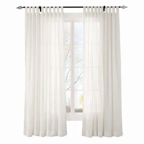 CUSTOM Scandina Ivory Indoor Outdoor Sheer Curtain Voile Drapery