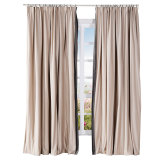 ADAH Velvet Curtain Drapery with Color Border Custom Sold Per Pair