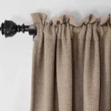 CUSTOM Olive Flax Luxury Textured Faux Linen Curtain