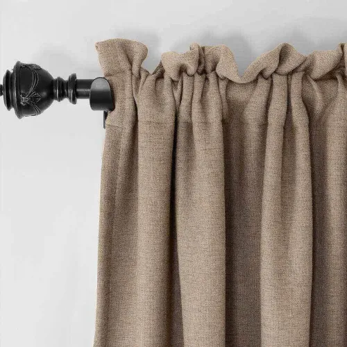 CUSTOM Olive Flax Luxury Textured Faux Linen Curtain