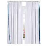 ADAH Velvet Curtain Drapery with Color Border Custom Sold Per Pair