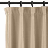 Nature Print Polyester Linen Curtain Drapery with Privacy Blackout Thermal Lining CHENEY