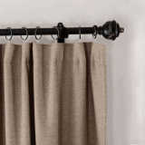 CUSTOM Olive Flax Luxury Textured Faux Linen Curtain