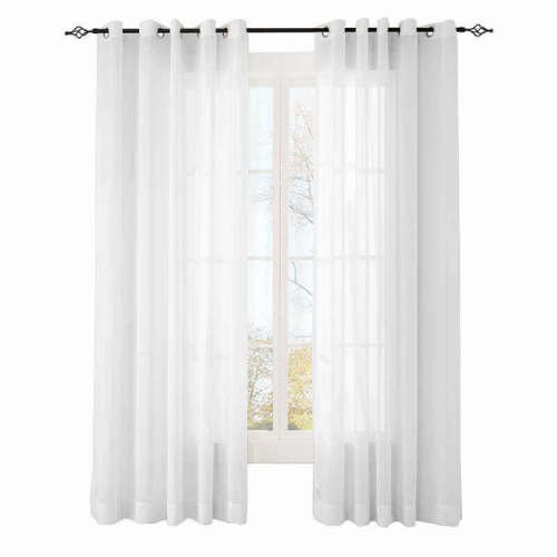 CUSTOM Scandina White Indoor Outdoor Sheer Curtain Voile Drapery