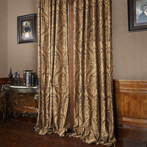 Heavy Weight Rayon Chenille Floral Jacquard Curtain Panel Posie