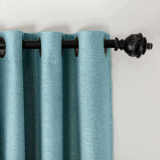 CUSTOM Olive Turquiose Luxury Textured Faux Linen Curtain