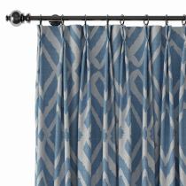 Geometric Print Polyester Linen Curtain Drapery with Privacy Blackout Thermal Lining CAMILLE